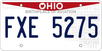 OH license plate FXE5275