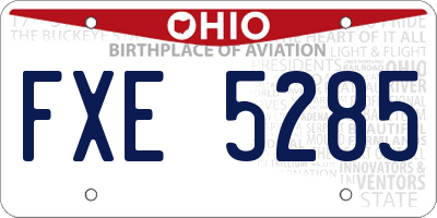 OH license plate FXE5285