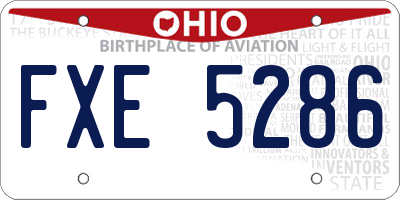 OH license plate FXE5286