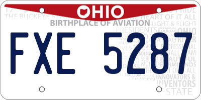 OH license plate FXE5287