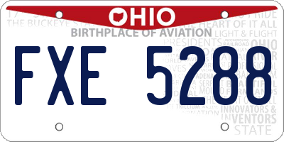 OH license plate FXE5288
