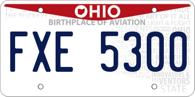 OH license plate FXE5300