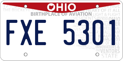 OH license plate FXE5301