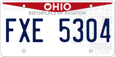 OH license plate FXE5304