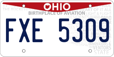 OH license plate FXE5309