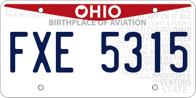 OH license plate FXE5315
