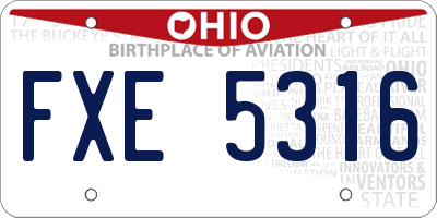 OH license plate FXE5316