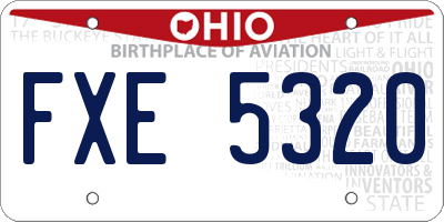 OH license plate FXE5320