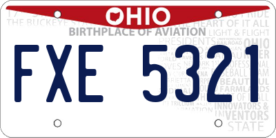 OH license plate FXE5321