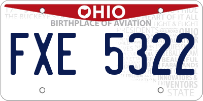 OH license plate FXE5322