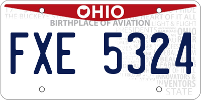 OH license plate FXE5324