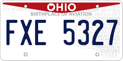 OH license plate FXE5327