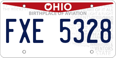 OH license plate FXE5328