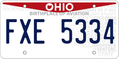 OH license plate FXE5334