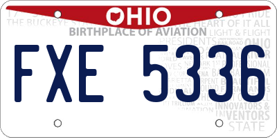 OH license plate FXE5336