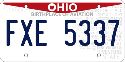 OH license plate FXE5337