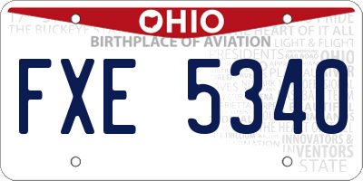 OH license plate FXE5340