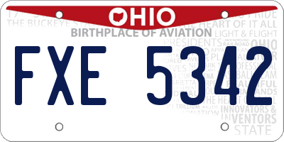 OH license plate FXE5342