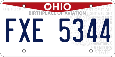 OH license plate FXE5344