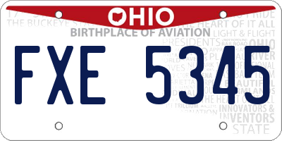 OH license plate FXE5345