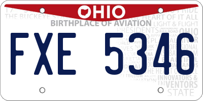 OH license plate FXE5346