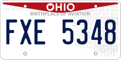 OH license plate FXE5348