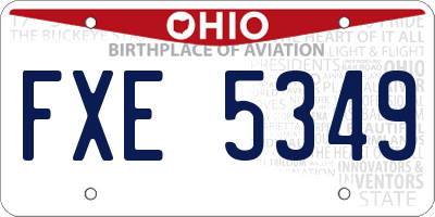 OH license plate FXE5349