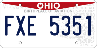 OH license plate FXE5351