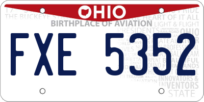 OH license plate FXE5352