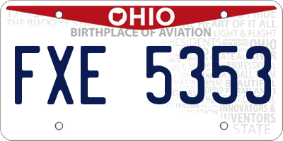 OH license plate FXE5353