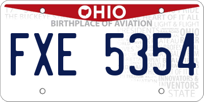 OH license plate FXE5354