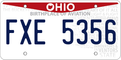 OH license plate FXE5356
