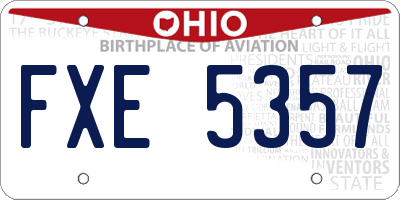 OH license plate FXE5357