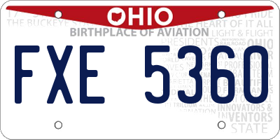 OH license plate FXE5360