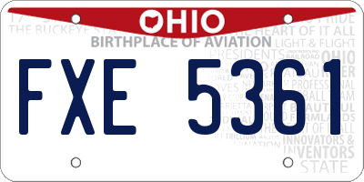 OH license plate FXE5361