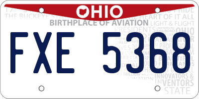 OH license plate FXE5368