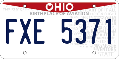 OH license plate FXE5371