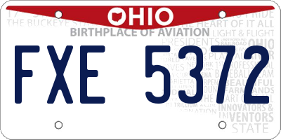 OH license plate FXE5372