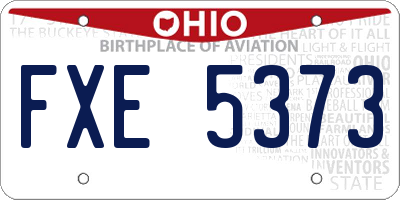 OH license plate FXE5373