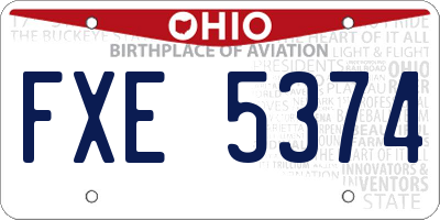 OH license plate FXE5374