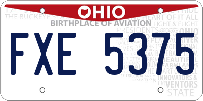 OH license plate FXE5375