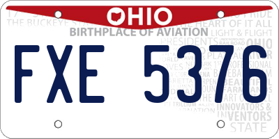 OH license plate FXE5376
