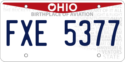 OH license plate FXE5377