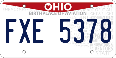OH license plate FXE5378