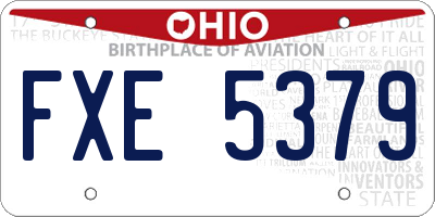 OH license plate FXE5379
