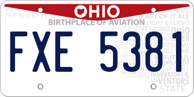 OH license plate FXE5381