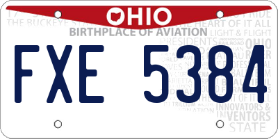 OH license plate FXE5384