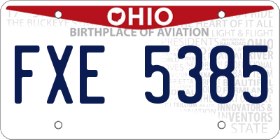 OH license plate FXE5385