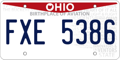 OH license plate FXE5386