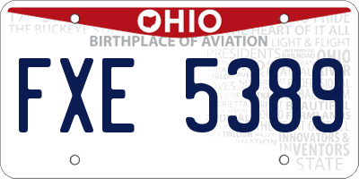 OH license plate FXE5389
